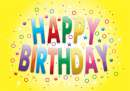 Happy Birthday Edible Icing Image - Yellow